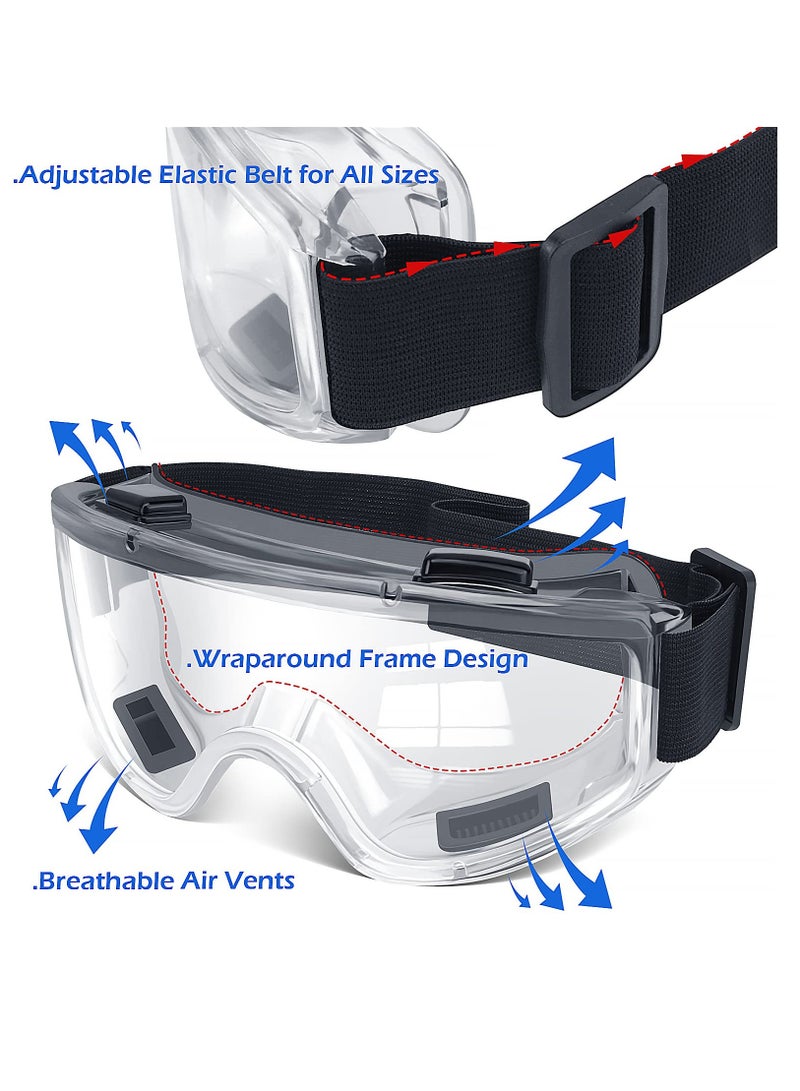Cobest 6 Pack Safety Goggles ANSI Z87.1 Glasses, Anti-Fog Protective Safety Glasses Lab Goggles,Stylish Safety Glasses, Clear Anti-Fog Anti-Scratch Protective Glasses For Men And Women - Image 4