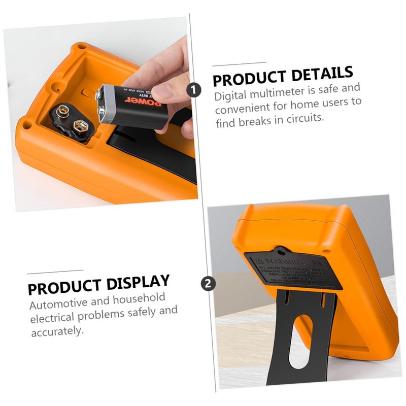 Compact Digital Multimeter Dm850 Yellow Measures Voltage Current Resistance Home Repair Electrical Tester - Image 4