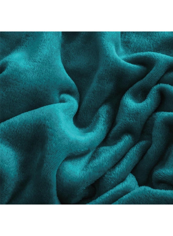 BEDELITE Flannel Sheets Twin Size Teal - Super Soft Fleece Sheets Set Fluffy Extra Plush, 3 Piece(Include Fitted Sheet, Flat Sheet, 1 Pillowcase) - Image 2