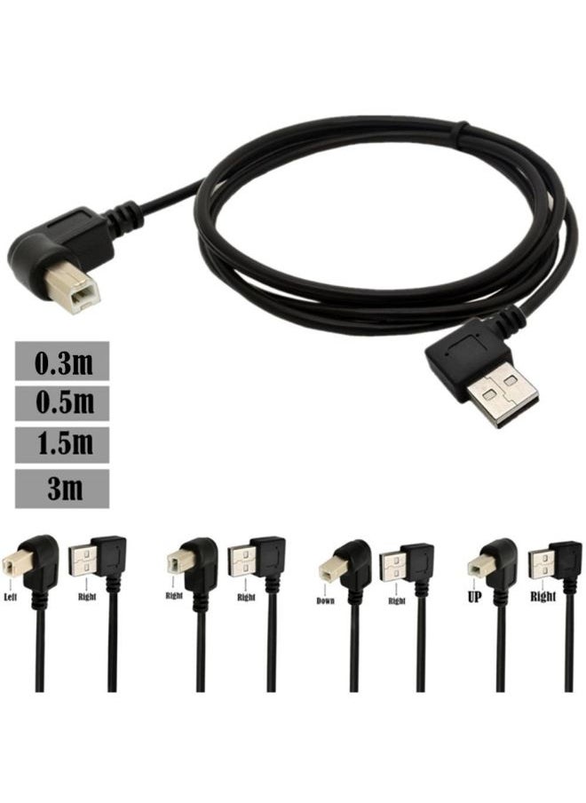 Usb Printer Data Line Double Elbow AM-BM USB2.0 Print Line USB Elbow Printer Data Line-Color:AM Up-BM Down-Line Length:3 M