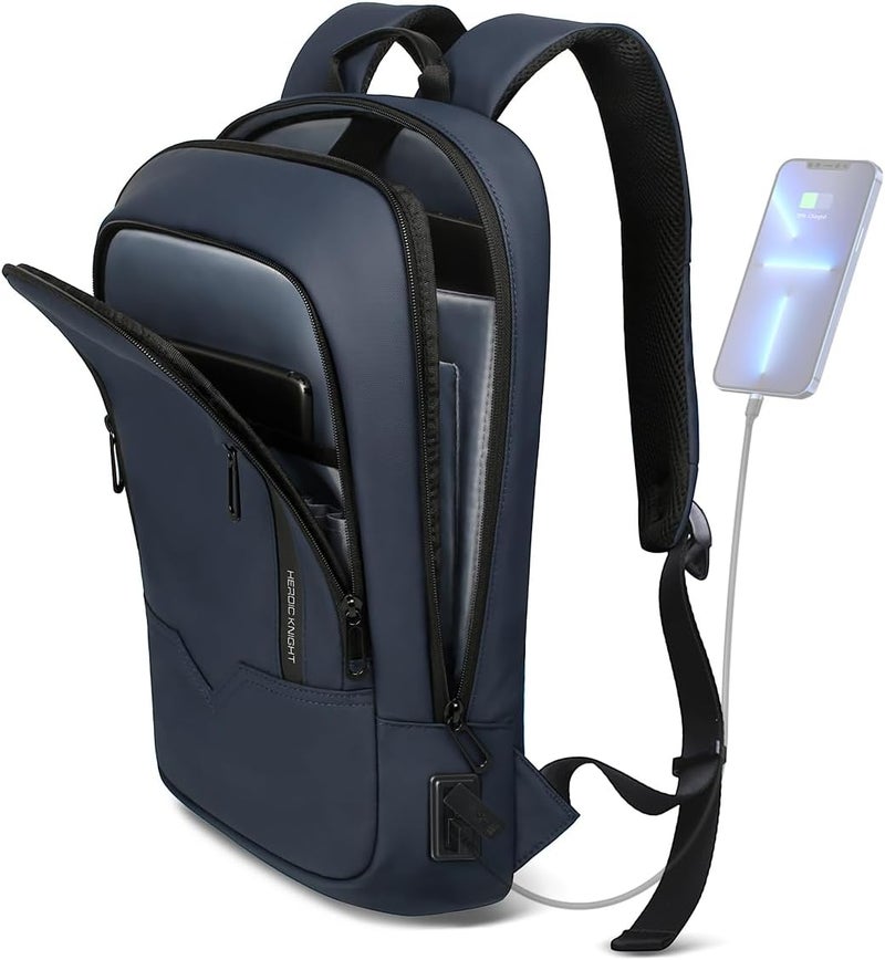 HK Backpack for Men Business Slim Backpack with USB Charger Computer Lightweight Anti-theft Travel - Image 1