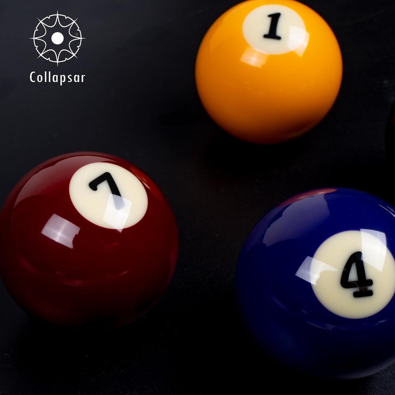 Collapsar Deluxe 2-1/4" Billiard Pool Balls Marble-Swirl Style Billiards Ball Complete 16 Ball Set (Several Style Available) - Image 5