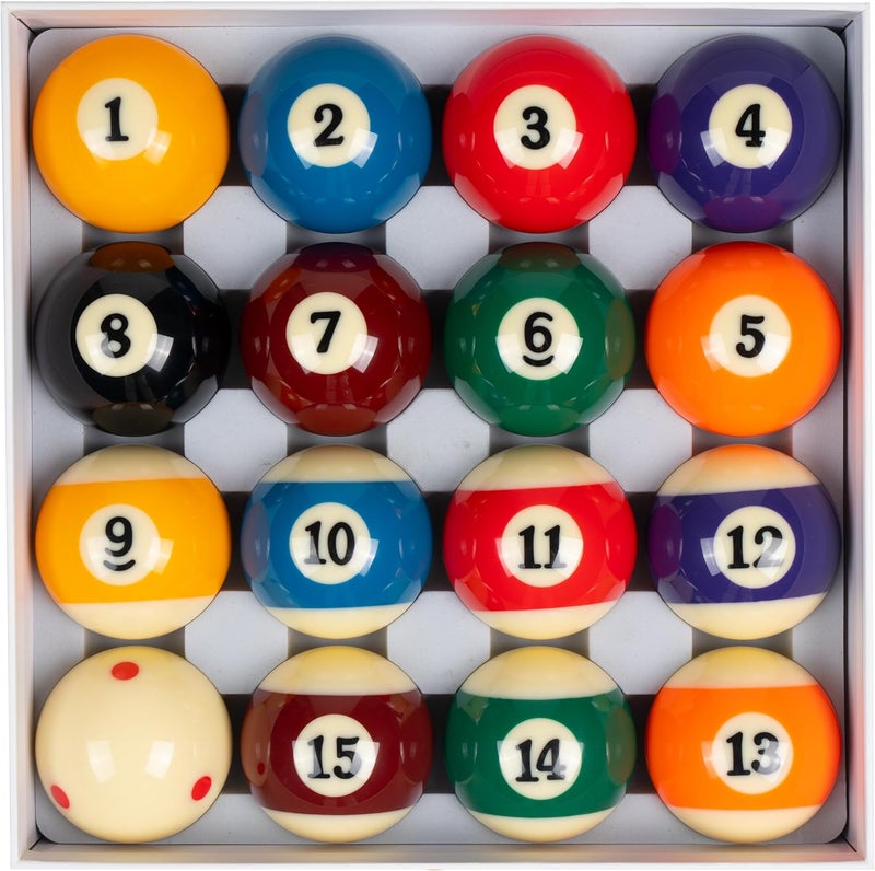 Collapsar Deluxe 2-1/4" Billiard Pool Balls Marble-Swirl Style Billiards Ball Complete 16 Ball Set (Several Style Available) - Image 1