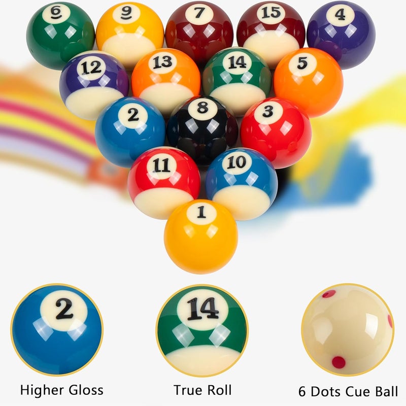 Collapsar Deluxe 2-1/4" Billiard Pool Balls Marble-Swirl Style Billiards Ball Complete 16 Ball Set (Several Style Available) - Image 4