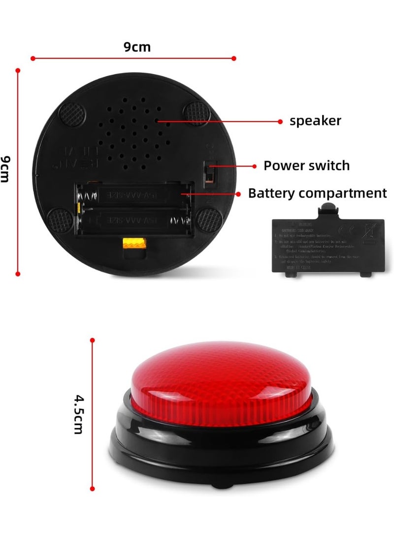 Set of 4 Assorted Colored Buzzers, Lights and Sounds Buzzers, Classroom Accessories, Grid Game Buzzer, Buzzer for Game Show for Kids, Adults and Teacher Supplies Game Show Buzzers For Classroom & Home Game Play Party - Image 3