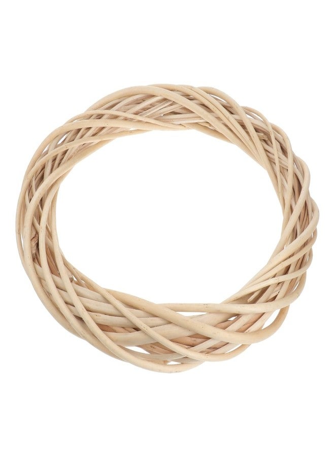 Sewroro Willow Woven Round Wreath, Wooden Wreath Natural Twigs Braided Wooden for Craft Decor Door House(30cm Wood Color) - Image 1