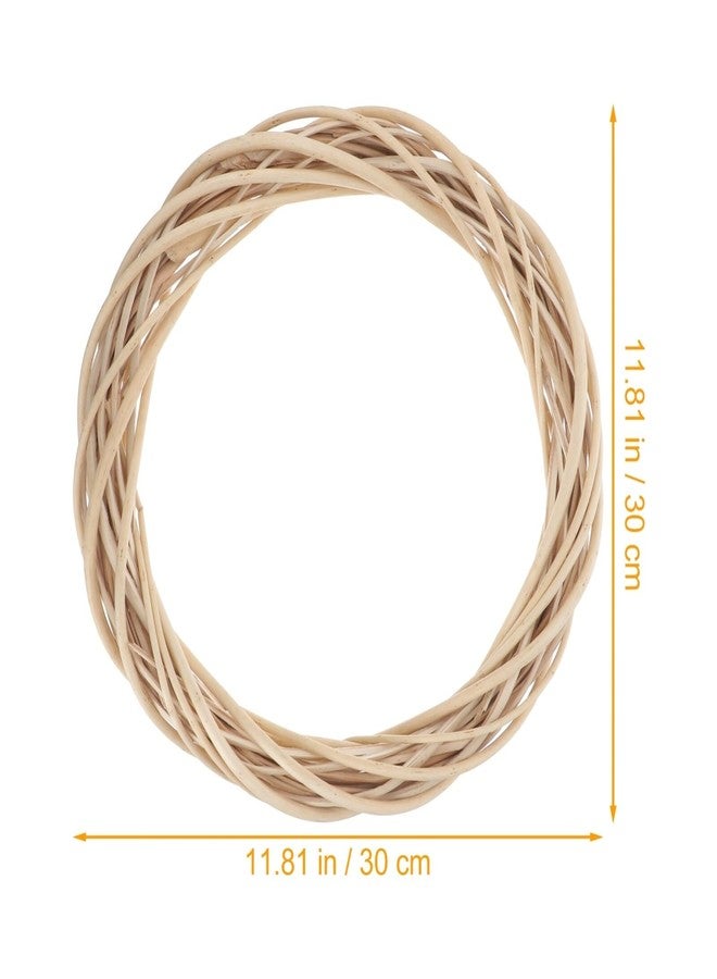 Sewroro Willow Woven Round Wreath, Wooden Wreath Natural Twigs Braided Wooden for Craft Decor Door House(30cm Wood Color) - Image 3
