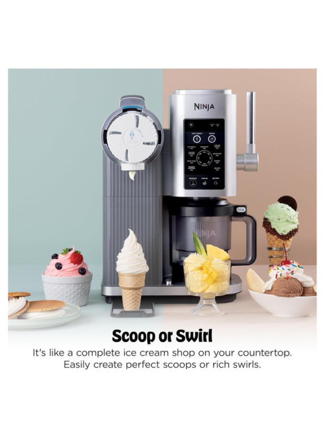 نينجا NINJACREAMI Swirl Soft Serve Ice Cream Maker 0.47 L 800 W NC701ANZ Platinum Silver - International Version NC701ANZ/UK - Image 4