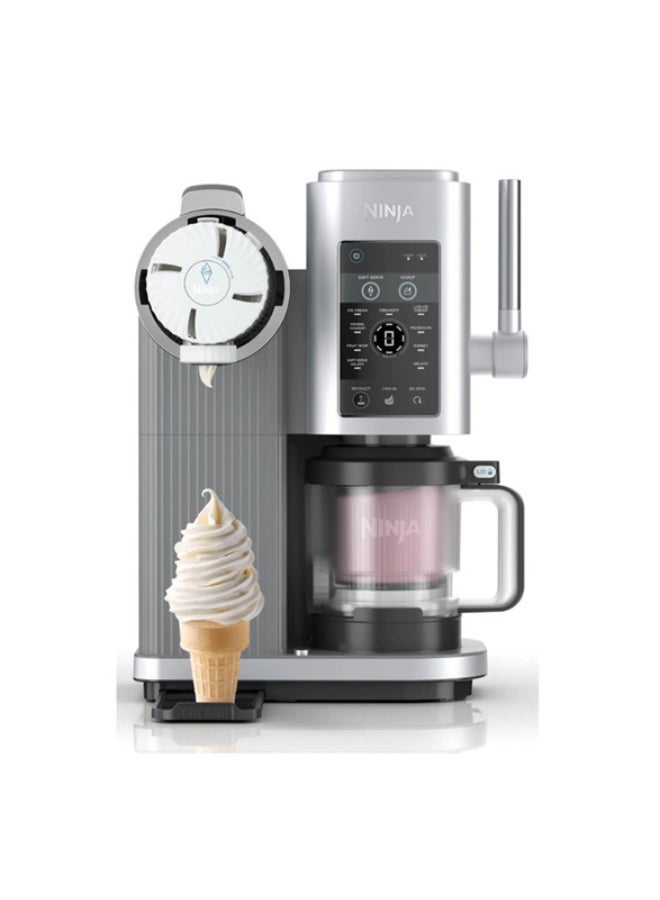 نينجا NINJACREAMI Swirl Soft Serve Ice Cream Maker 0.47 L 800 W NC701ANZ Platinum Silver - International Version NC701ANZ/UK - Image 1