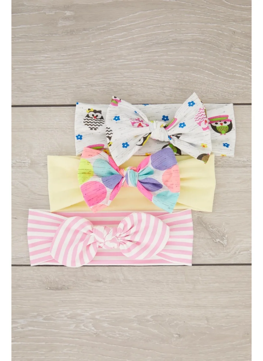 Babygiz Handmade Soft Bow Tie Natural 100% Cotton Combed Cotton 3-Piece Baby Kids Girls Bandana Set