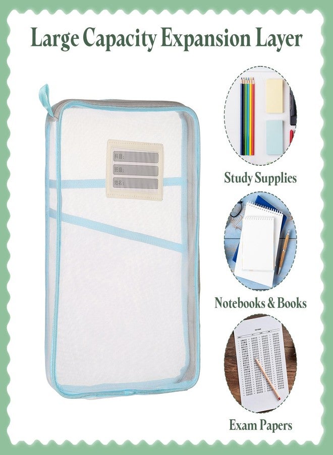 DOOMSDAY حقيبة ملفات شبكية بسحاب A4 من دومزداي | حقيبة تنظيم مستندات ثلاثية الطبقات | حافظة ملفات مقاومة للحريق والماء | حقيبة تخزين شفافة بفتحة رأسية للمكتب والمدرسة والسفر - Image 2