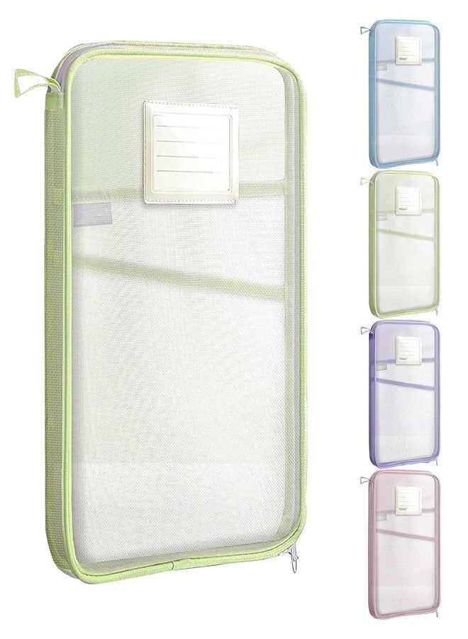 DOOMSDAY حقيبة ملفات شبكية بسحاب A4 من دومزداي | حقيبة تنظيم مستندات ثلاثية الطبقات | حافظة ملفات مقاومة للحريق والماء | حقيبة تخزين شفافة بفتحة رأسية للمكتب والمدرسة والسفر - Image 1