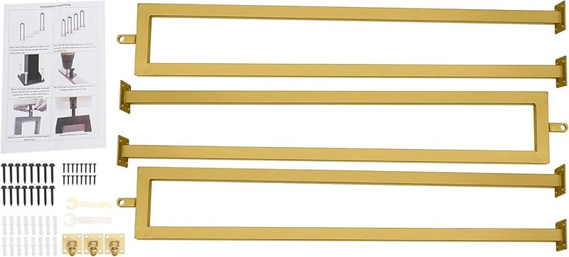 درابزين الدرج الذهبي 36 بوصة قابل للتعديل لوحة علوية قابلة للدوران فولاذ الكربون درابزين داخلي - Image 4