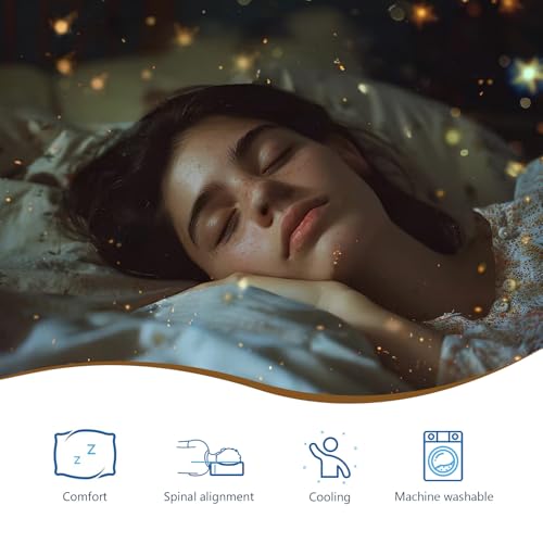 COLDHUNTER Cube Pillow Pro for Side Sleepers Memory Foam Bed Pillow Soft Pillow Supportive Head, Neck, and Shoulder Pain Relief, White-24"x12"x5" - Image 5