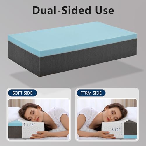 COLDHUNTER Cube Pillow Pro for Side Sleepers Memory Foam Bed Pillow Soft Pillow Supportive Head, Neck, and Shoulder Pain Relief, White-24"x12"x5" - Image 3