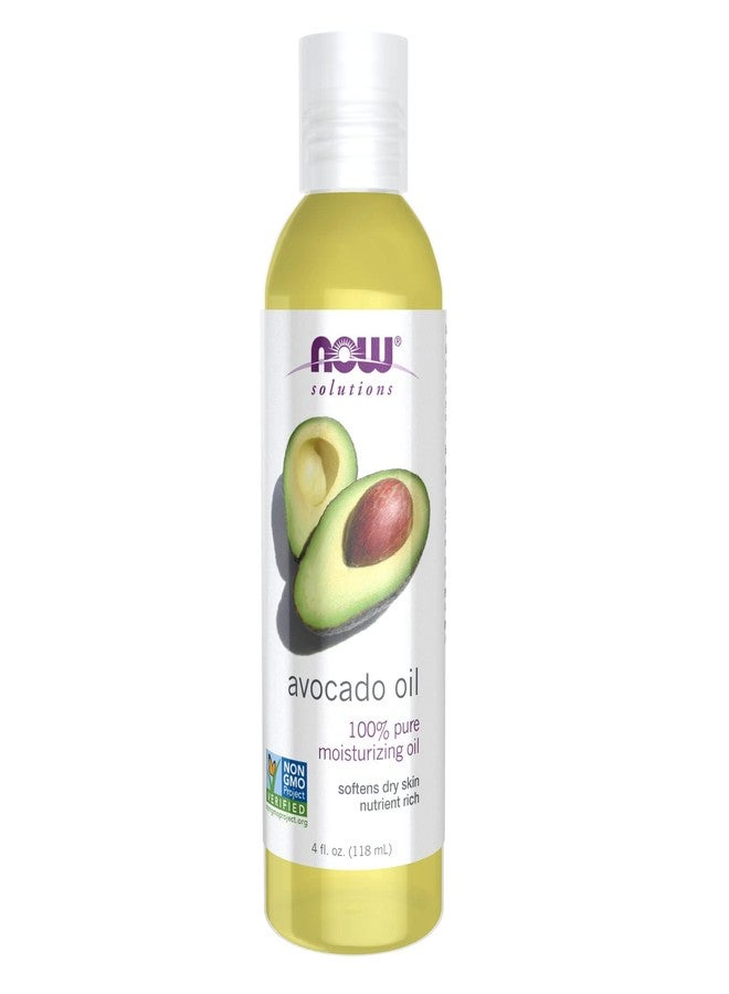 NOW Foods Solutions, Avocado Oil, 100% Pure Moisturizing Oil, Nutrient Rich and Hydrating, 4-Ounce - Image 1