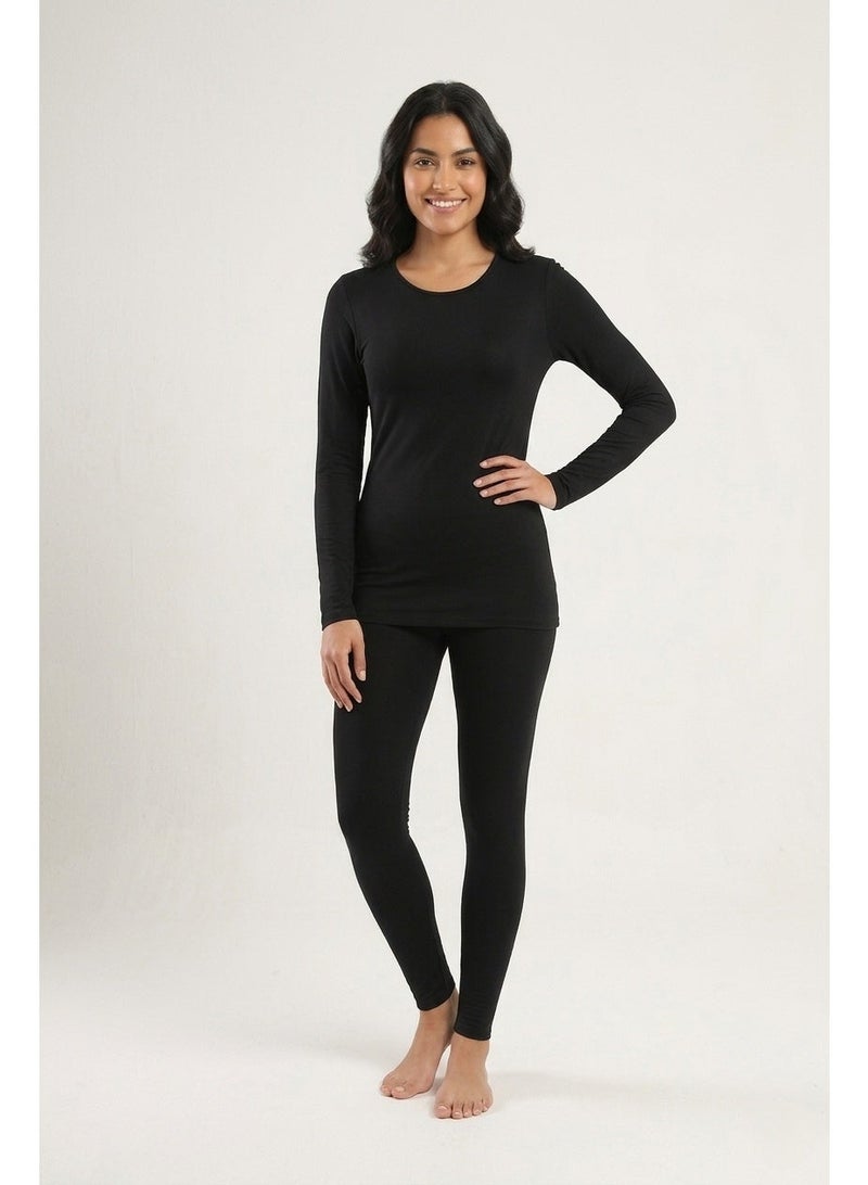Nawa3em Women's Viscose Comfort Set - Long Sleeve T-Shirt & Leggings (2-Piece Set) - Soft & Breathable - Image 1