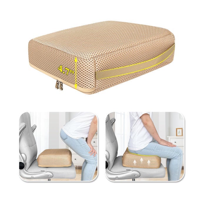 BOOSTER SEAT CUSHION EXTRA THICK CHAIR FOAM CUSHION FOR ELDERLY ADULT BOOSTER SEAT ELEVATION PILLOW EXTRA FIRM RISER SUPPORTIVE LIFT CHAIR CUSHION LIFT PADS FOR HOME COUCH PATIO OFFICE SEATS