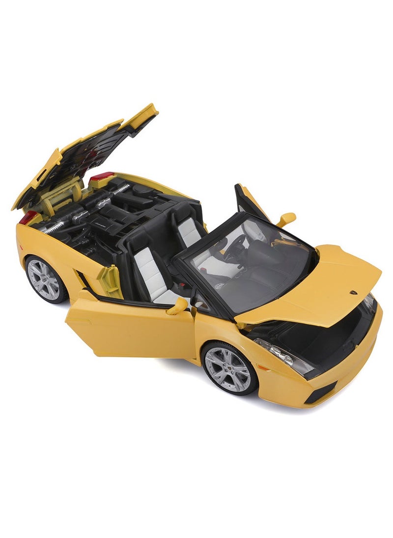 Bburago Lamborghini Gallardo Spyder - Metallic Yellow  - Image 4