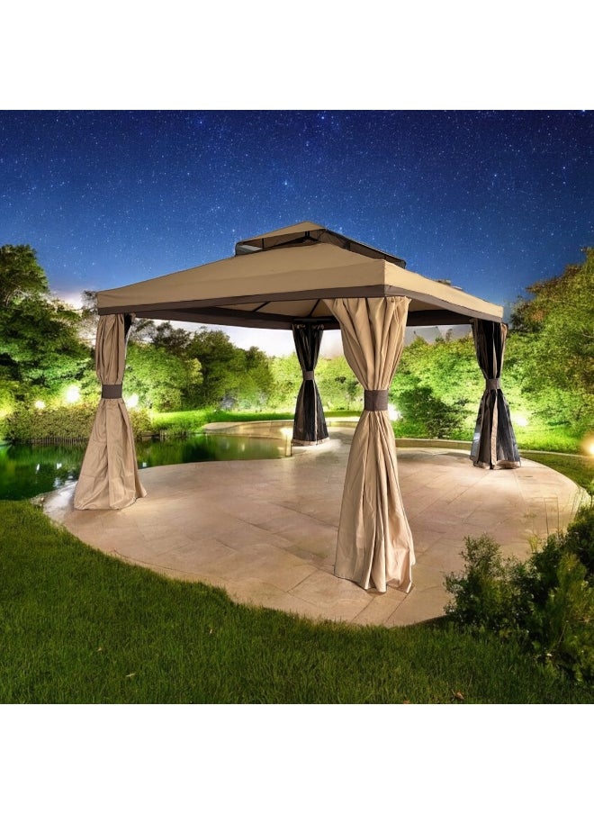 Pan Home Romana Aluminium Gazebo 3X3 M - Biege  - Image 3