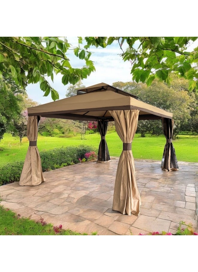 Pan Home Romana Aluminium Gazebo 3X3 M - Biege  - Image 2