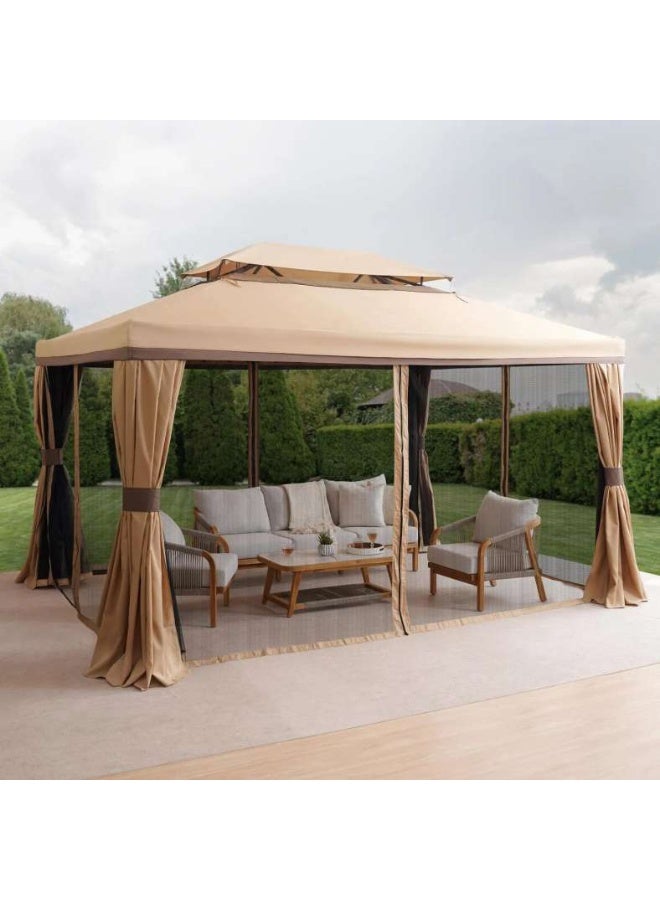 Pan Home ROMANA ALUMINIUM GAZEBO 3X3 M - BIEGE - Image 3