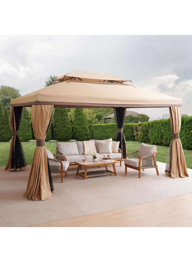 Pan Home ROMANA ALUMINIUM GAZEBO 3X3 M - BIEGE - Image 1