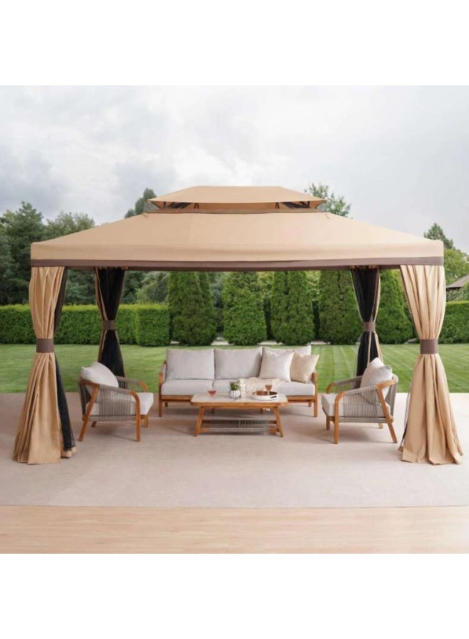 Pan Home ROMANA ALUMINIUM GAZEBO 3X3 M - BIEGE - Image 2