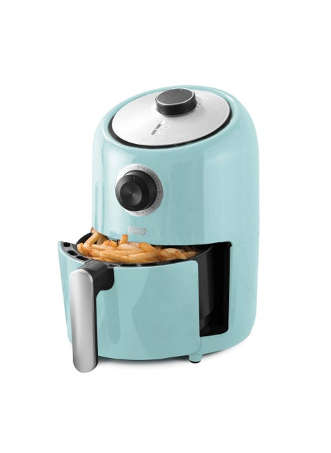 DASH Compact Air Fryer Oven Cooker with Temperature Control Nonstick Fry Basket Recipe Guide  Auto Shut off Feature 2 Quart  Aqua