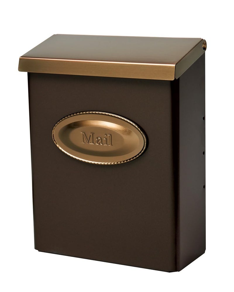 Architectural Mailboxes Designer Locking Vertical WallMounted Mailbox for Outside Modern Metal Galvanized Steel Medium Mail Box with Lock and Key Drop Box Bronze with Optional Mail Emblem - Image 2