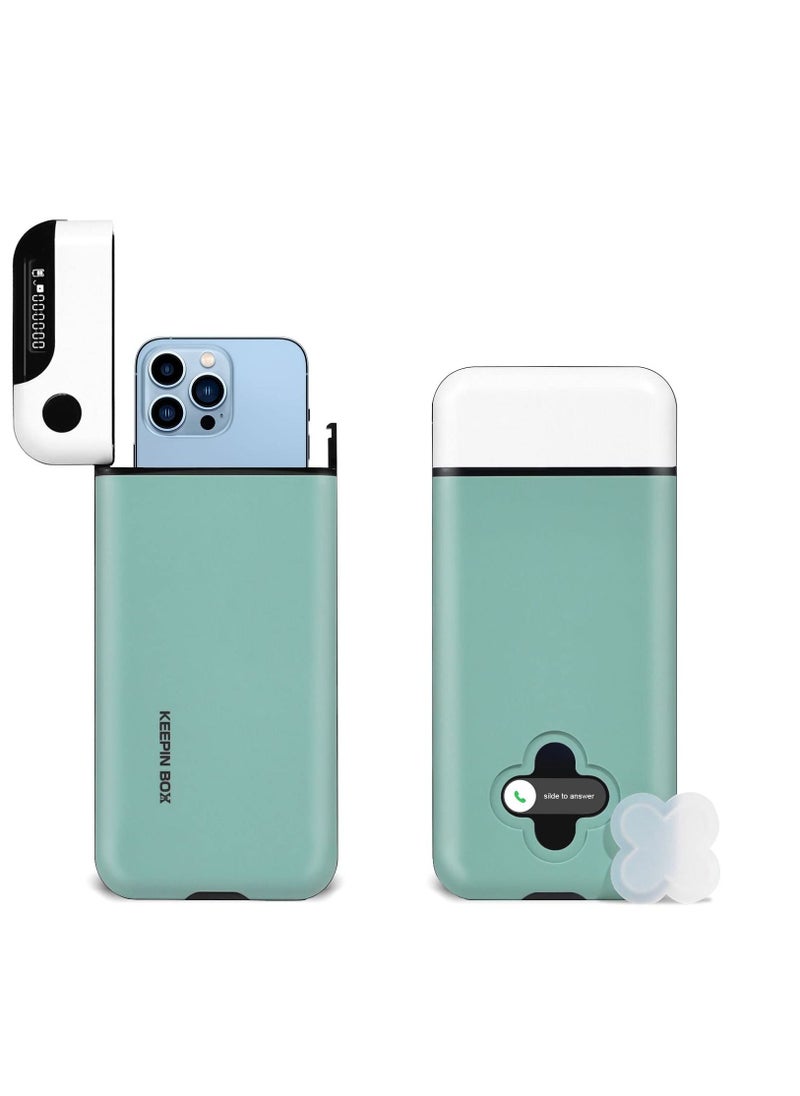 KASTWAVE Cell Phone Lock Box with Timer, Portable Time Lock Box for iPhone and Android Phone, Help to Be Self-Discipline and Focus to Achieve Goals, Prevent Phone Addiction (Green)  - Image 1
