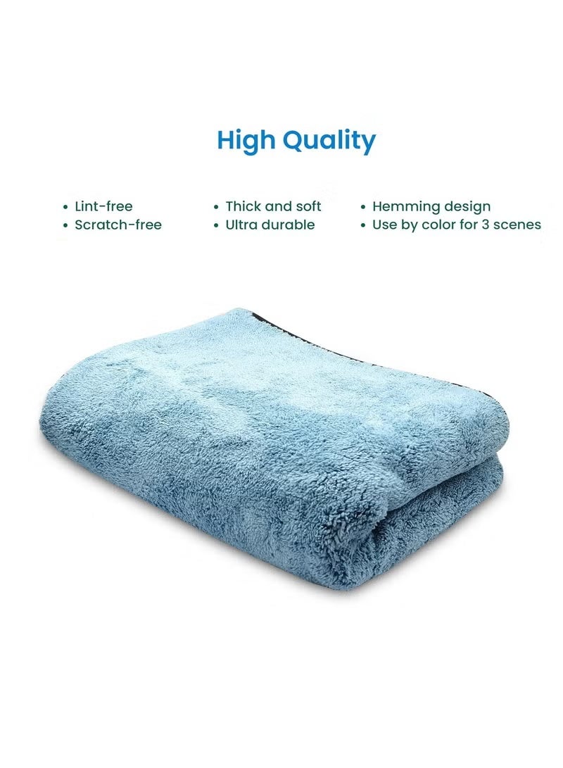 3 اكس ار منشفة ميكروفايبر 3XR، مقاس 40×100 سم، 840 جرام/م2، سميكة للغاية، مقاومة للخدش، مناسبة للسيارات والاستخدام المنزلي، موديل 7257 - Image 3