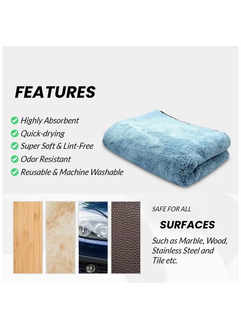 3 اكس ار منشفة ميكروفايبر 3XR، مقاس 40×100 سم، 840 جرام/م2، سميكة للغاية، مقاومة للخدش، مناسبة للسيارات والاستخدام المنزلي، موديل 7257 - Image 5