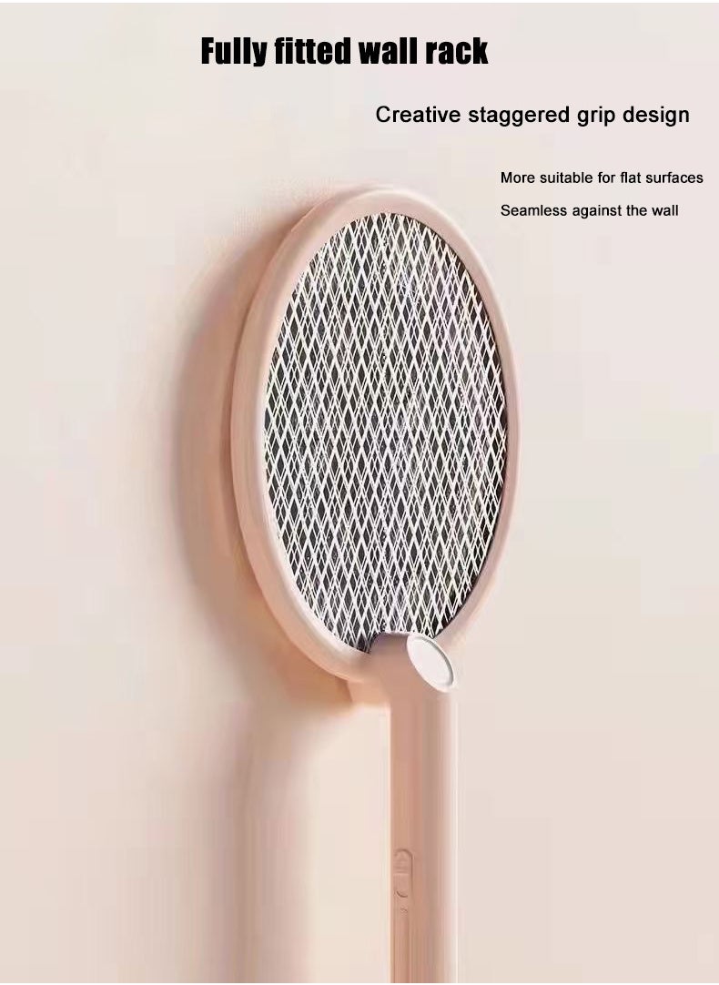 DP - Electric Fly Swatter Folding Mosquito Zapper Handheld Mosquito Zapper 3000 Volt Insect Fly Trap Fly Zapper Racket for Indoor and Outdoor Pest Control Large Size with LED Light - Image 1