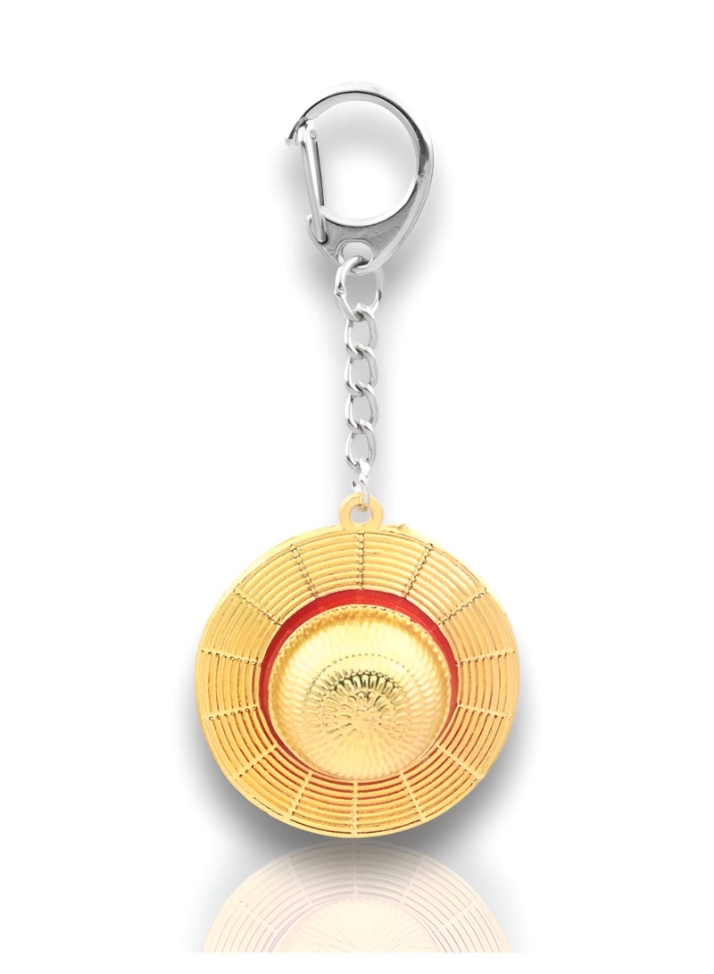 ميدا سلسلة مفاتيح ون بيس قبعة القش بتصميم دوار معدني - Image 1