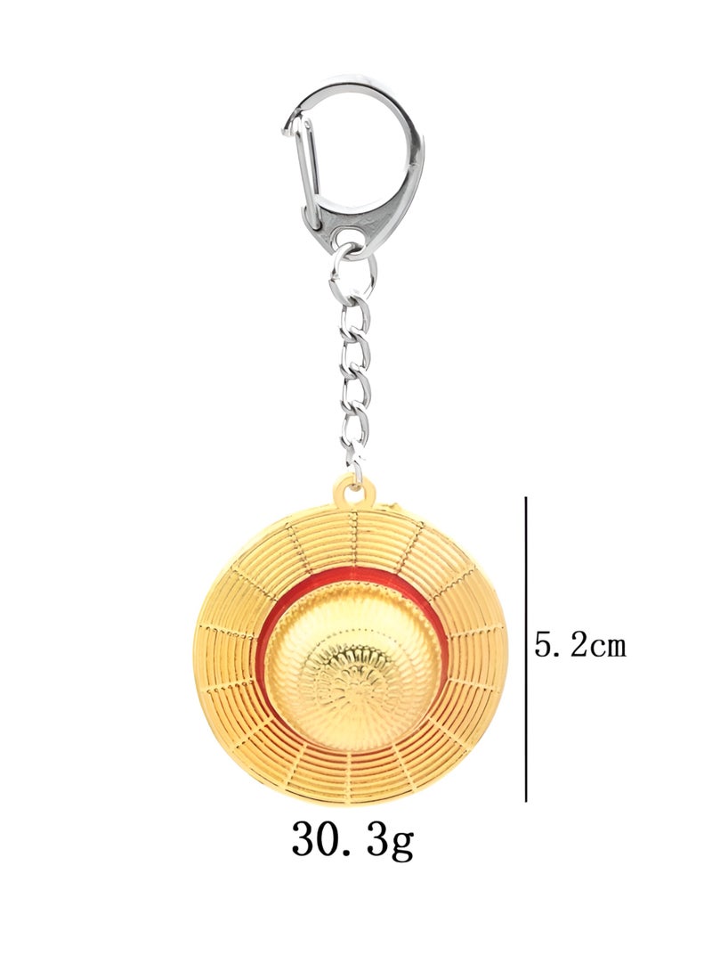 ميدا سلسلة مفاتيح ون بيس قبعة القش بتصميم دوار معدني - Image 2