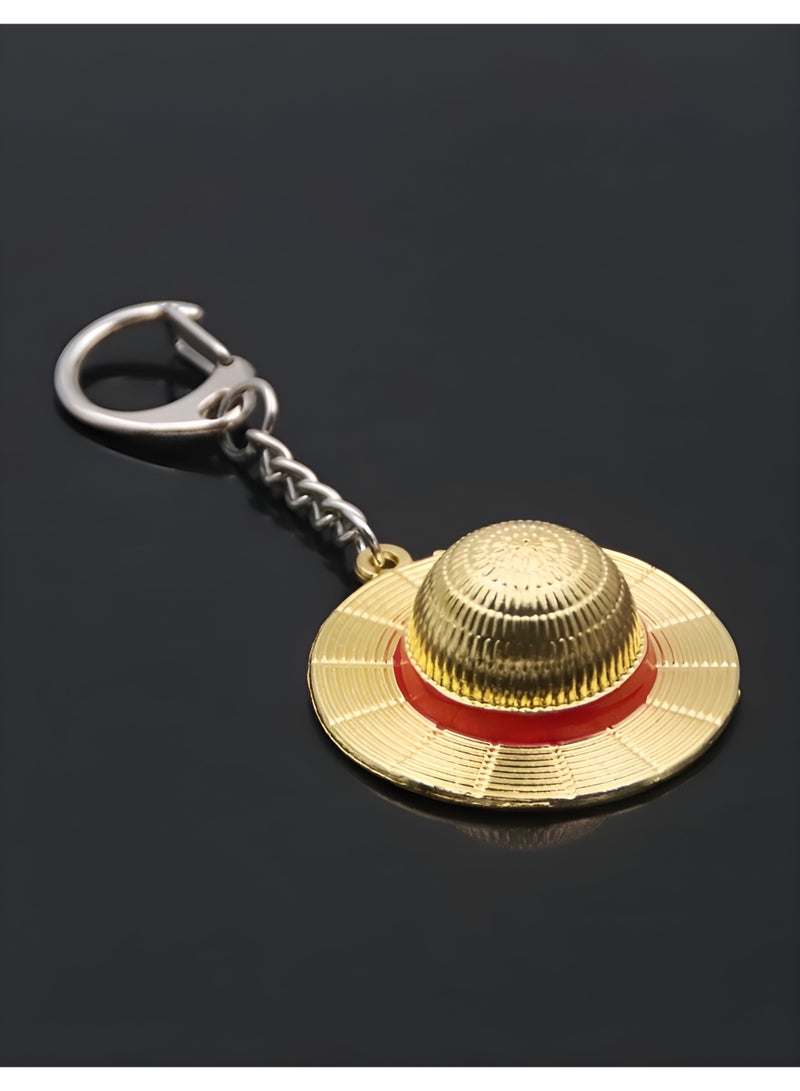 ميدا سلسلة مفاتيح ون بيس قبعة القش بتصميم دوار معدني - Image 3