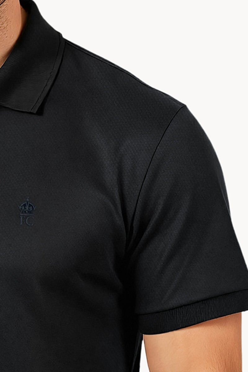 French Connection Popcorn Black Polo Shirt  - Image 4