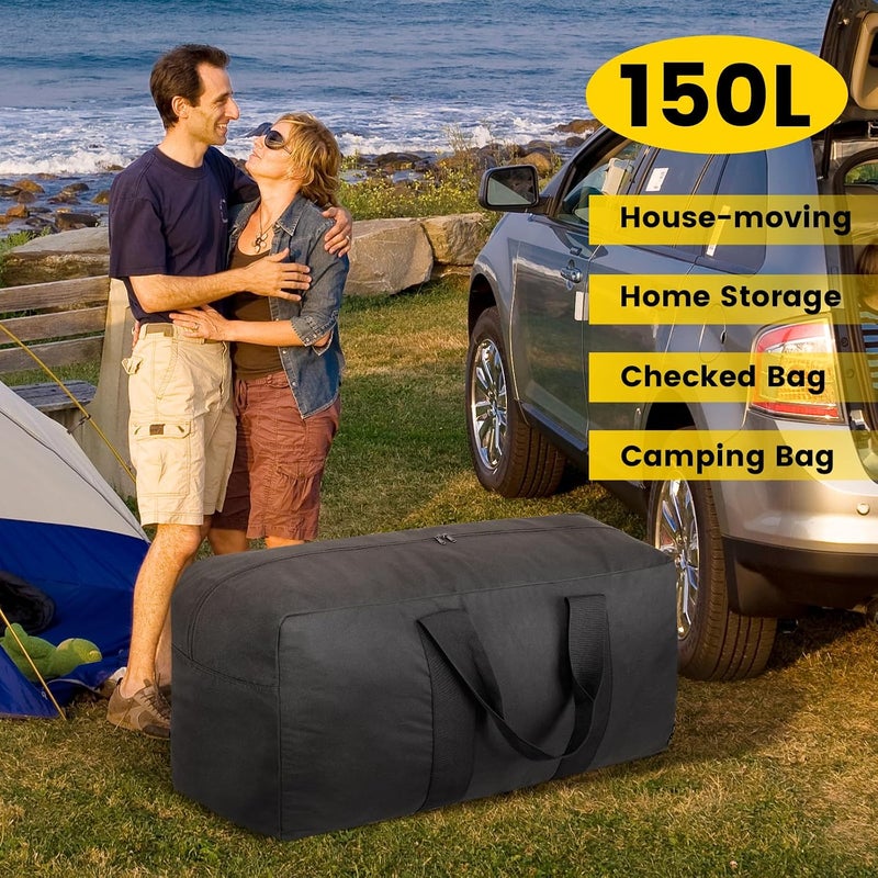 Vorspack Extra Large Duffle Bag for Travel - 100L Duffel Bag for Men Gear Bag for Storage Foldable Weekender Bag for Overnight Camping - Black - Image 5