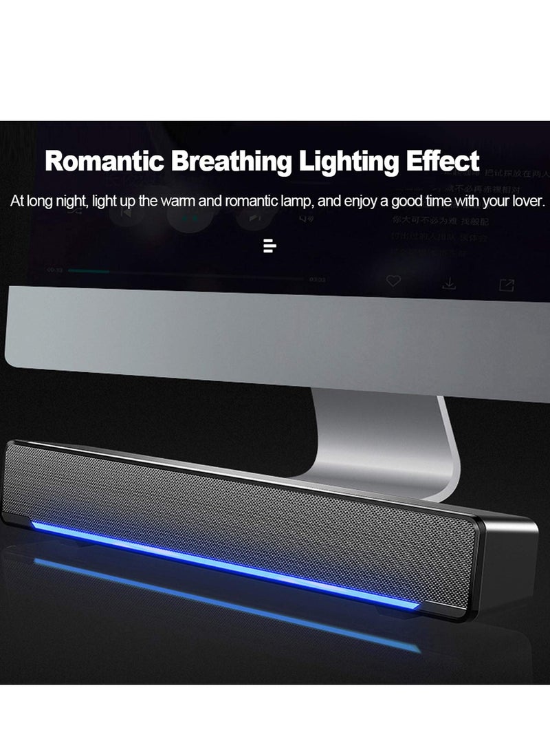 صدى - شريط مكبر الصوت ، ميني مكبر الصوت ، مكبر الصوت المحيطي ، ومشغل الموسيقى ، USB / 3.5mm المدخلات السمعية ، مناسبة لأجهزة الكمبيوتر المحمولة والهواتف الذكية قرص mp3-mp4 - Image 1