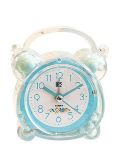 Children'S Cartoon Alarm Clock Abs Double Bell Clock Suitable For Bedroom Table Blue