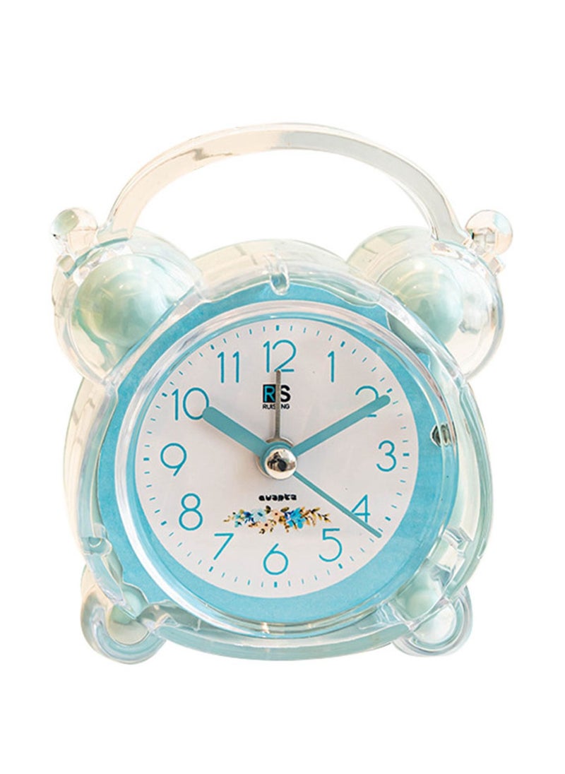 Velaurs Children'S Cartoon Alarm Clock Abs Double Bell Clock Suitable For Bedroom Table Blue  - Image 1