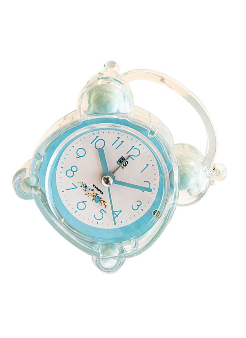 Velaurs Children'S Cartoon Alarm Clock Abs Double Bell Clock Suitable For Bedroom Table Blue  - Image 3