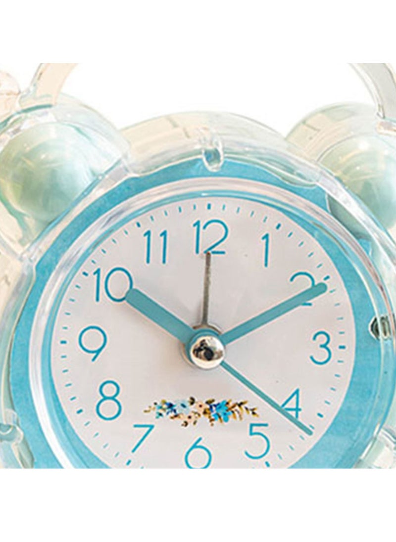 Velaurs - Children'S Cartoon Alarm Clock Abs Double Bell Clock Suitable For Bedroom Table Blue - Image 1