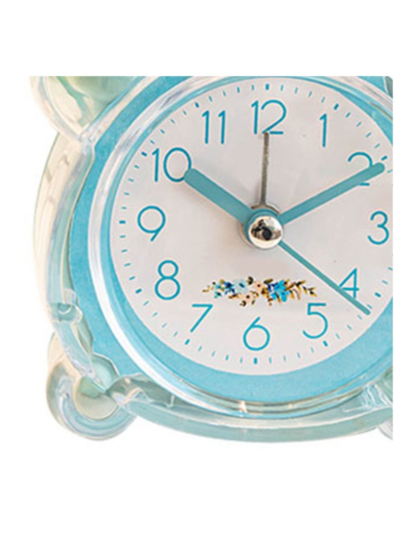 Velaurs - Children'S Cartoon Alarm Clock Abs Double Bell Clock Suitable For Bedroom Table Blue - Image 1