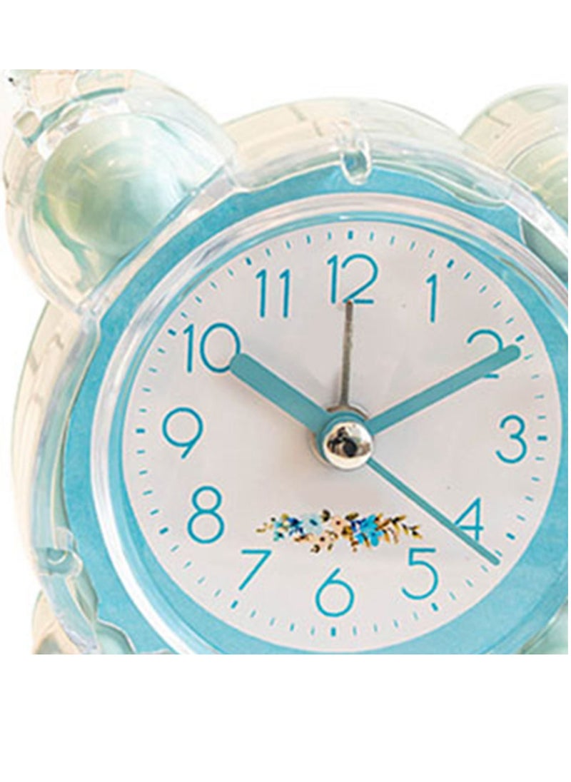 Velaurs - Children'S Cartoon Alarm Clock Abs Double Bell Clock Suitable For Bedroom Table Blue - Image 1