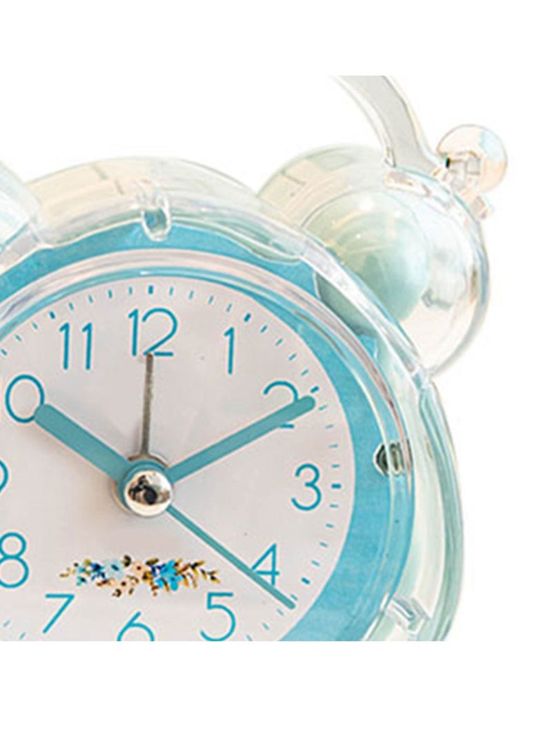 Velaurs - Children'S Cartoon Alarm Clock Abs Double Bell Clock Suitable For Bedroom Table Blue - Image 1