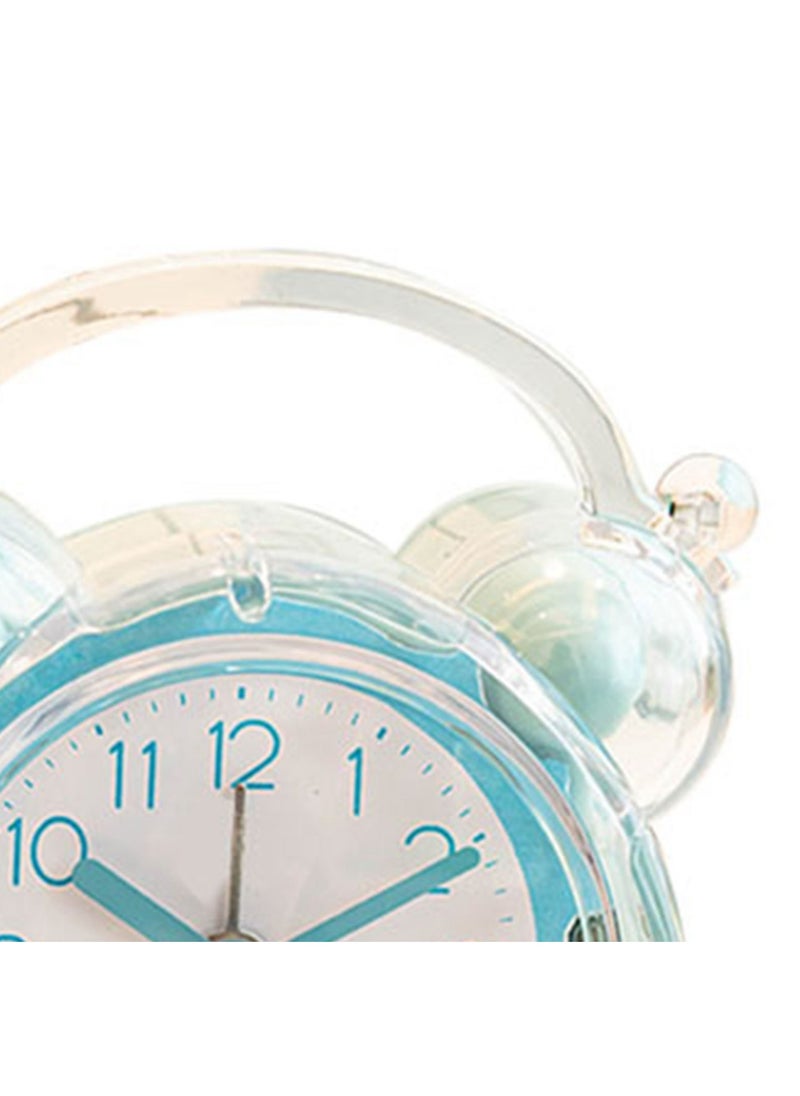 Velaurs - Children'S Cartoon Alarm Clock Abs Double Bell Clock Suitable For Bedroom Table Blue - Image 1