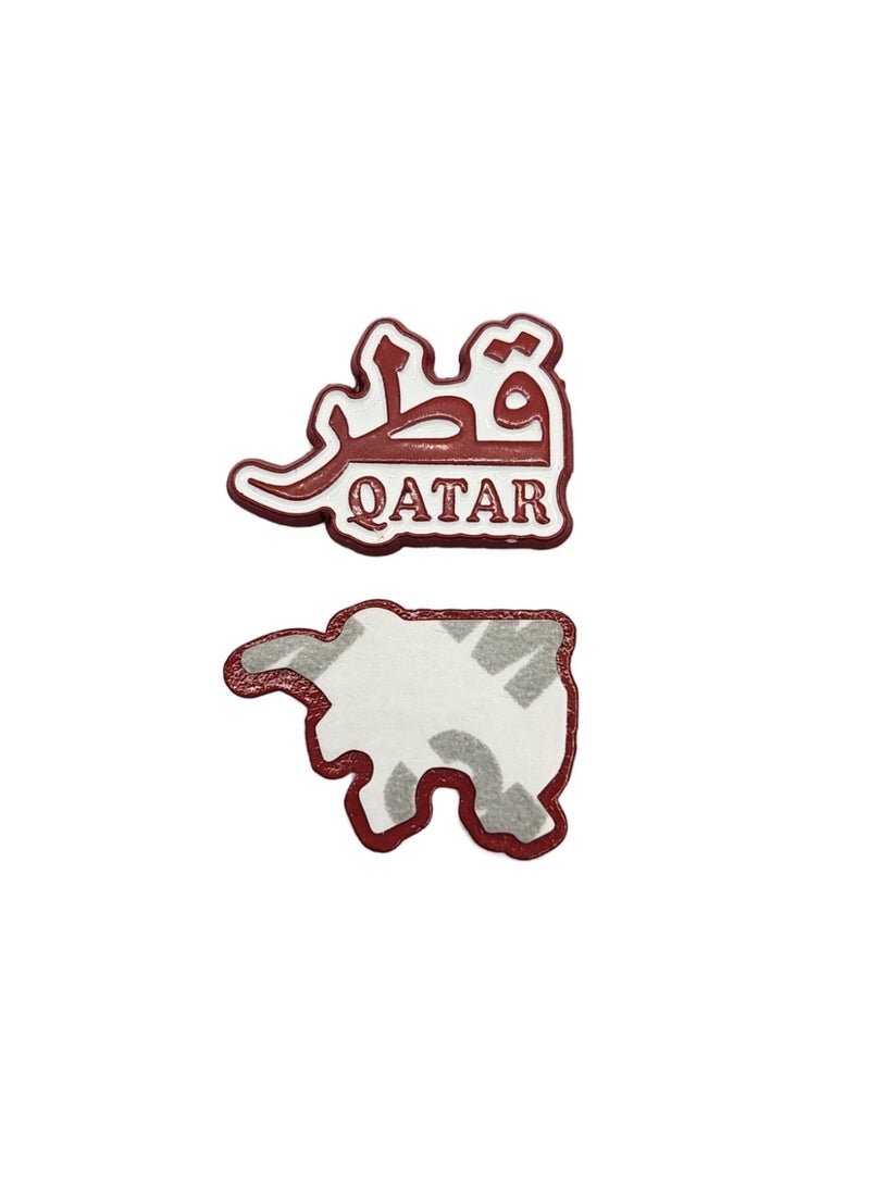 Kipfy Qatar 3D Metal Sticker Badge – Arabic & English Self Adhesive Car Emblem for Vehicle, Laptop & Door Decoration - Image 2