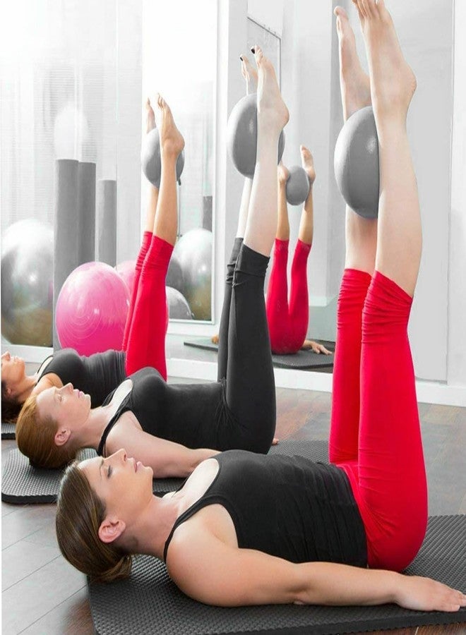 LEAFZY Compact 9" Mini Exercise & Yoga Ball | Soft Pilates Trainer for Abs, Core & Therapy | Anti‑Burst, Non‑Slip Design with Inflatable Straw - Ideal for Home, Fitness, Pilates, Rehab (Grey) - Image 3